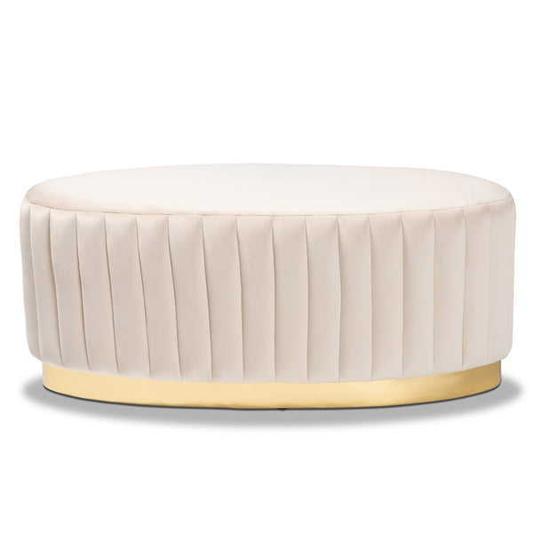 WS-20352-Beige Velvet/Gold-Ottoman