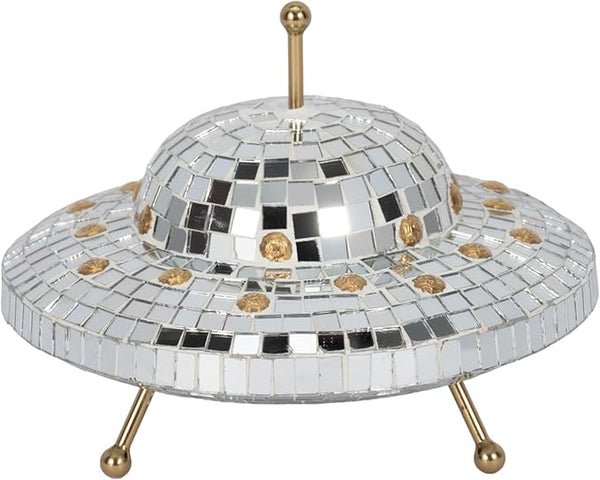 20663#8" Mosaic Disco Spaceship, Silver