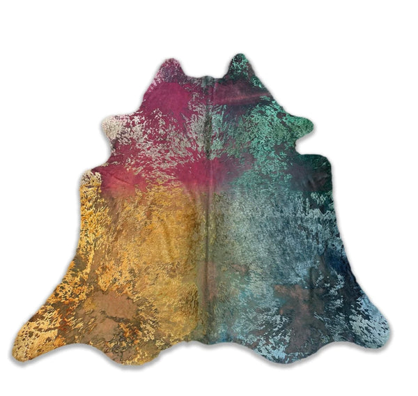 Real Leather Cowhide Multi Color by Rug Factory Plus