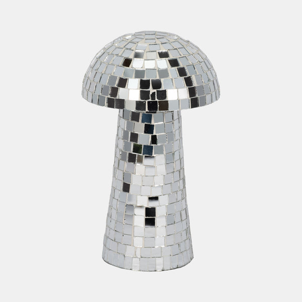 20662-01#9" Mosaic Mushroom, Silver Decor