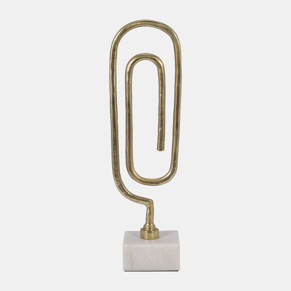 18311-02#Metal, 18" Paper Clip Sculpture, Gold