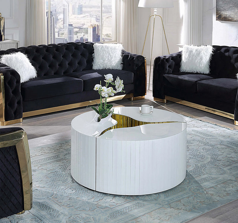 LUXE 3 PIECE WHITE COFFEE TABLE