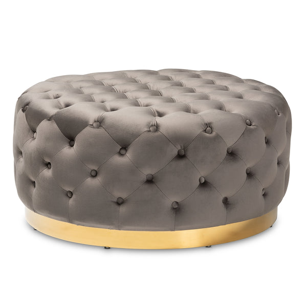 TSF-6689-Grey/Gold-Ottoman