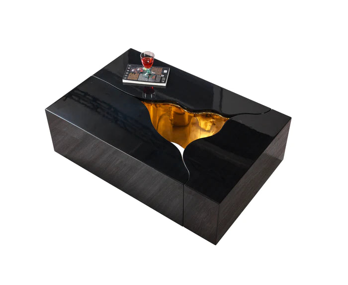 Dream Wood Black/Gold 3-Piece Coffee Table