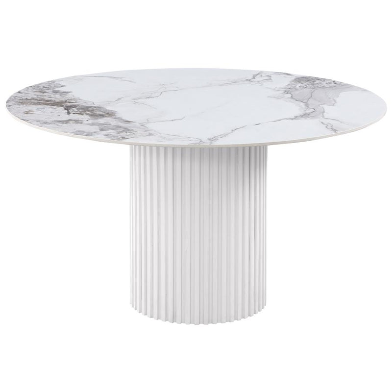 105580 White Marble Dining Table