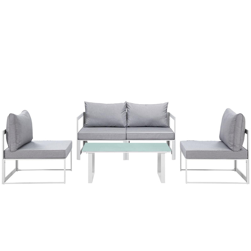 Modway Furniture Outdoor Seating Sets EEI-1724-WHI-GRY-SET IMAGE 1