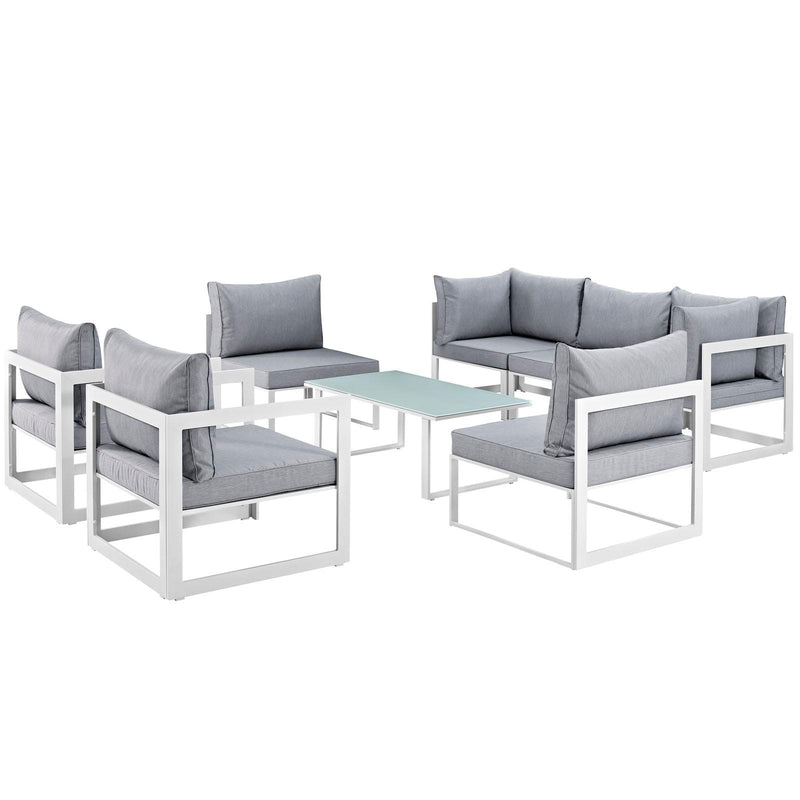 Modway Furniture Outdoor Seating Sets EEI-1725-WHI-GRY-SET IMAGE 1