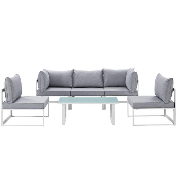 Modway Furniture Outdoor Seating Sets EEI-1726-WHI-GRY-SET IMAGE 1