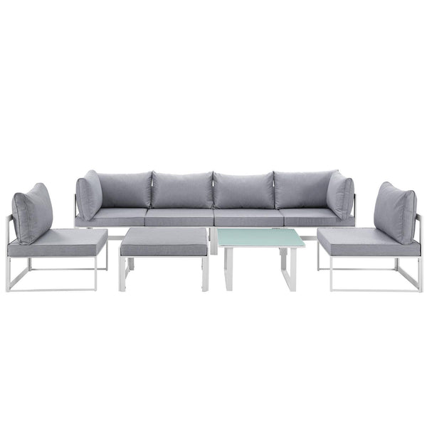 Modway Furniture Outdoor Seating Sets EEI-1728-WHI-GRY-SET IMAGE 1