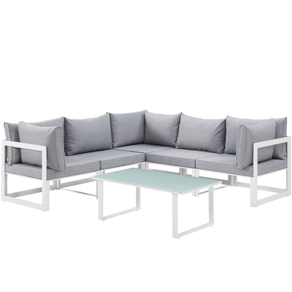 Modway Furniture Outdoor Seating Sets EEI-1732-WHI-GRY-SET IMAGE 1