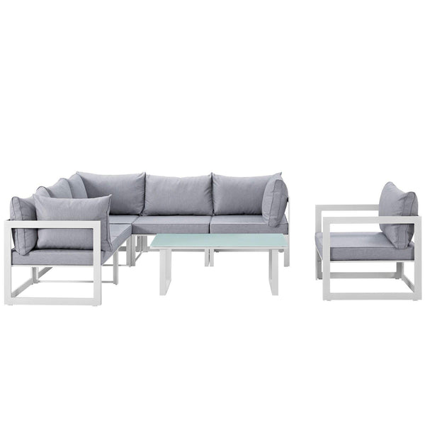 Modway Furniture Outdoor Seating Sets EEI-1733-WHI-GRY-SET IMAGE 1