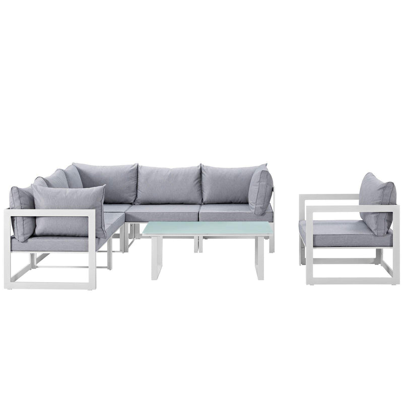 Modway Furniture Outdoor Seating Sets EEI-1733-WHI-GRY-SET IMAGE 1