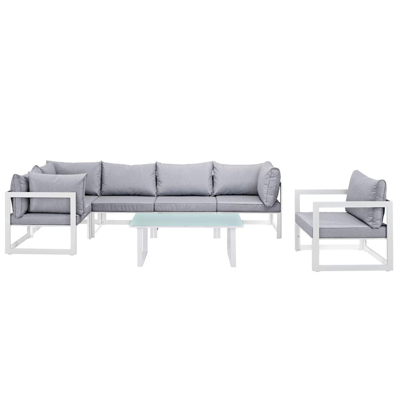 Modway Furniture Outdoor Seating Sets EEI-1733-WHI-GRY-SET IMAGE 3