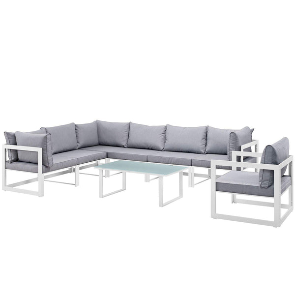 Modway Furniture Outdoor Seating Sets EEI-1736-WHI-GRY-SET IMAGE 1