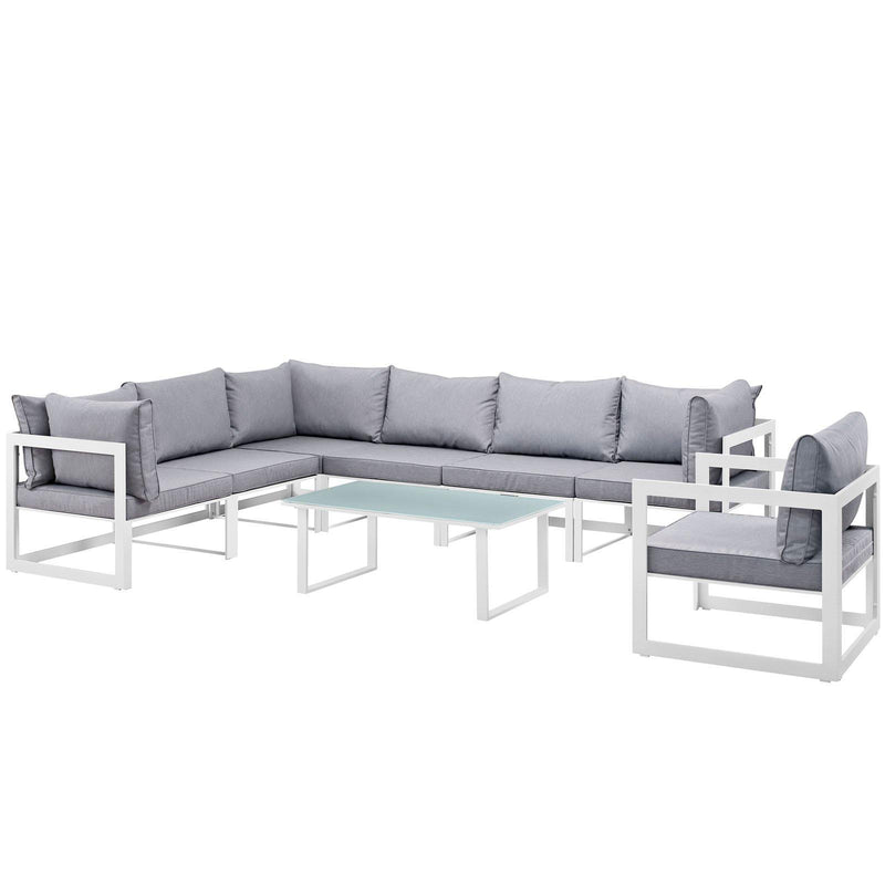 Modway Furniture Outdoor Seating Sets EEI-1736-WHI-GRY-SET IMAGE 1