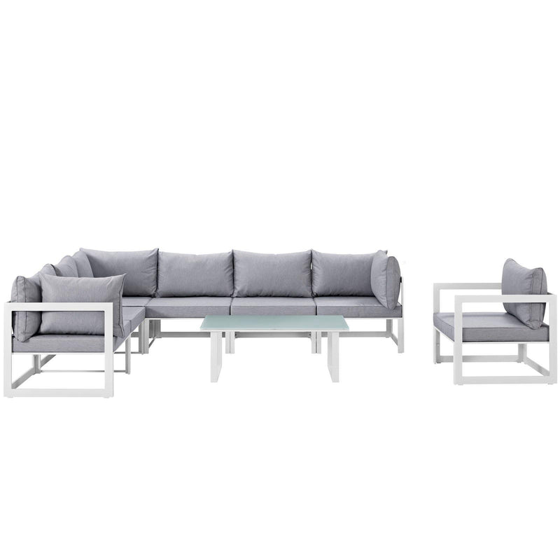 Modway Furniture Outdoor Seating Sets EEI-1736-WHI-GRY-SET IMAGE 2