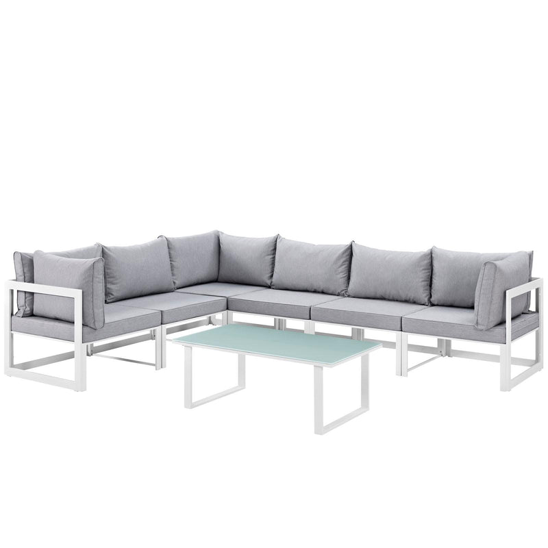 Modway Furniture Outdoor Seating Sets EEI-1737-WHI-GRY-SET IMAGE 1