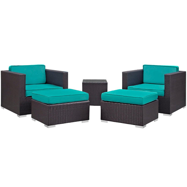 Modway Furniture Outdoor Seating Sets EEI-1809-EXP-TRQ-SET IMAGE 1