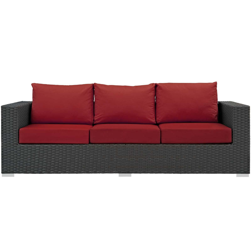 Modway Furniture Outdoor Seating Sofas EEI-1860-CHC-RED IMAGE 1