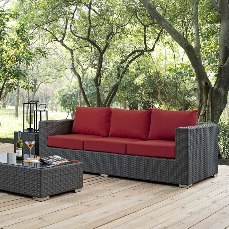 Modway Furniture Outdoor Seating Sofas EEI-1860-CHC-RED IMAGE 5