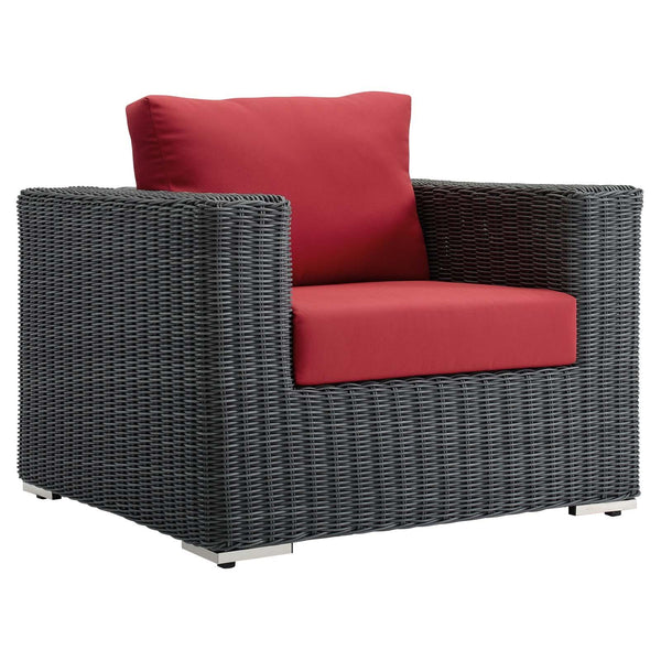 Modway Furniture Outdoor Seating Chairs EEI-1864-GRY-RED IMAGE 1