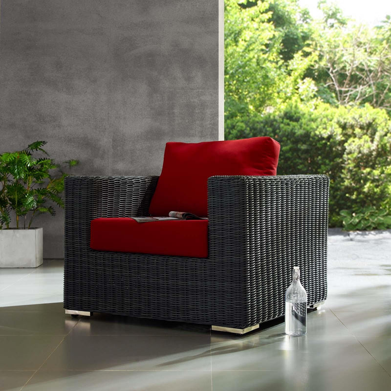 Modway Furniture Outdoor Seating Chairs EEI-1864-GRY-RED IMAGE 4