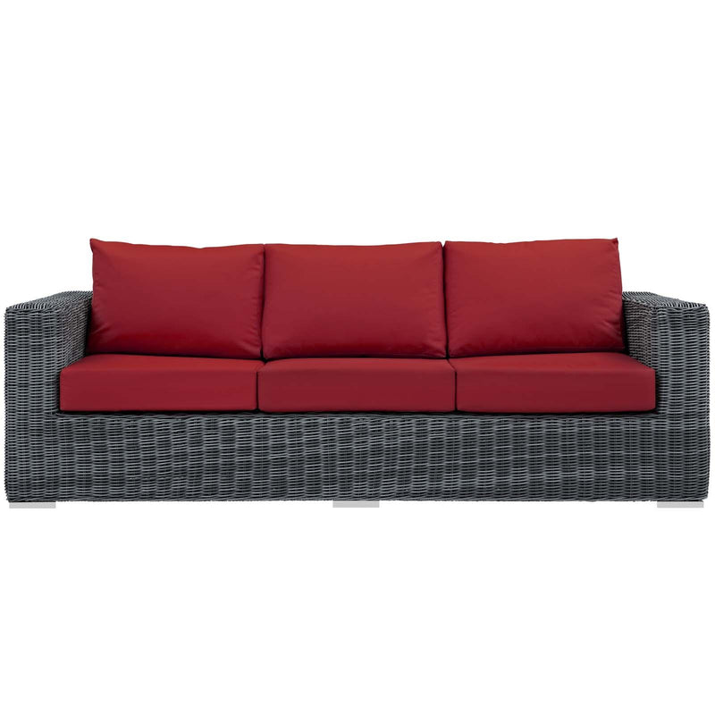 Modway Furniture Outdoor Seating Sofas EEI-1874-GRY-RED IMAGE 1