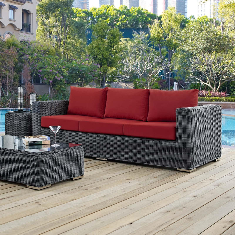 Modway Furniture Outdoor Seating Sofas EEI-1874-GRY-RED IMAGE 5