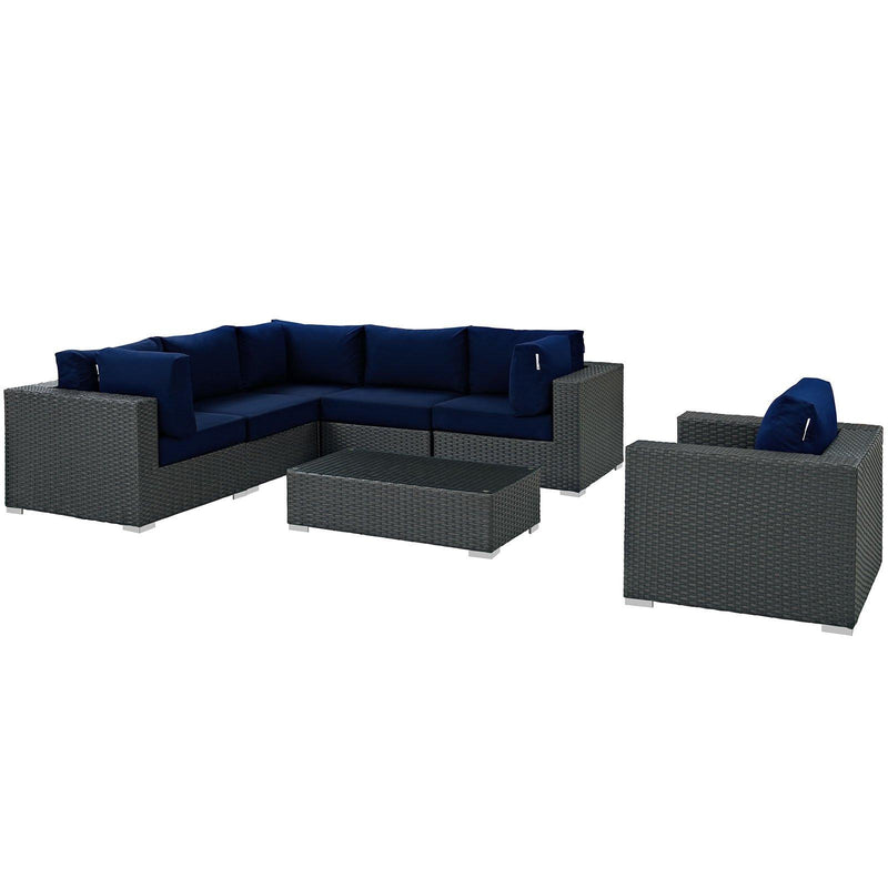 Modway Furniture Outdoor Seating Sets EEI-1878-CHC-NAV-SET IMAGE 3