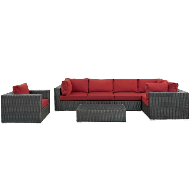 Modway Furniture Outdoor Seating Sets EEI-1878-CHC-RED-SET IMAGE 1