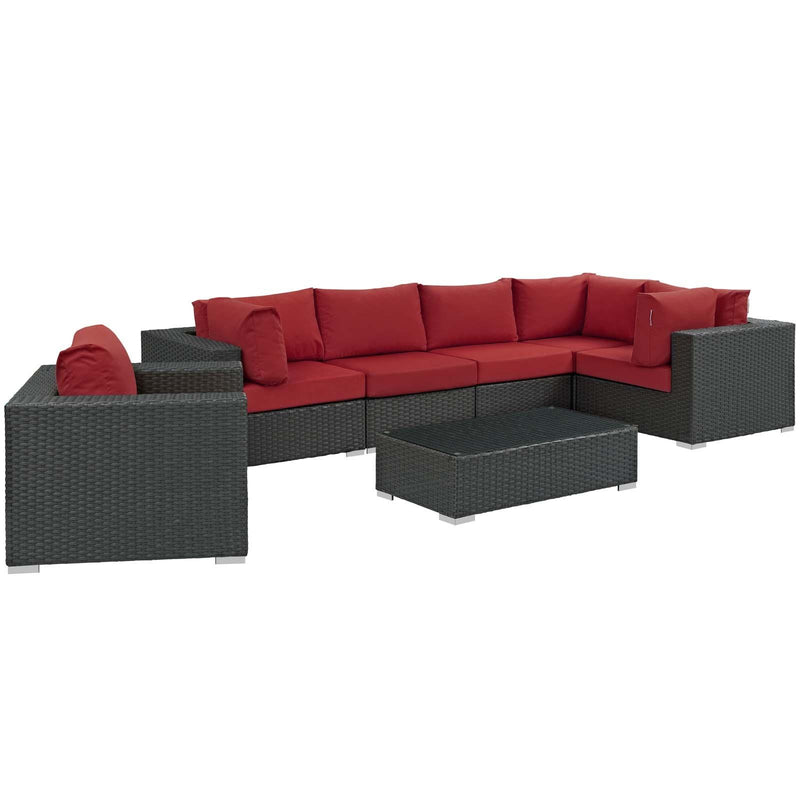 Modway Furniture Outdoor Seating Sets EEI-1878-CHC-RED-SET IMAGE 2