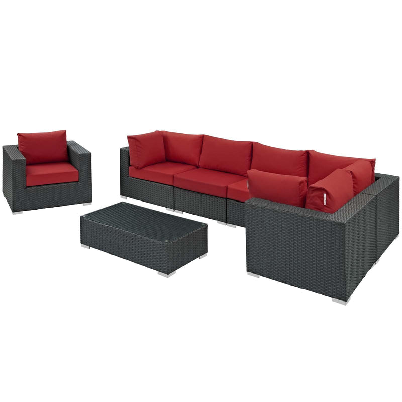 Modway Furniture Outdoor Seating Sets EEI-1878-CHC-RED-SET IMAGE 3