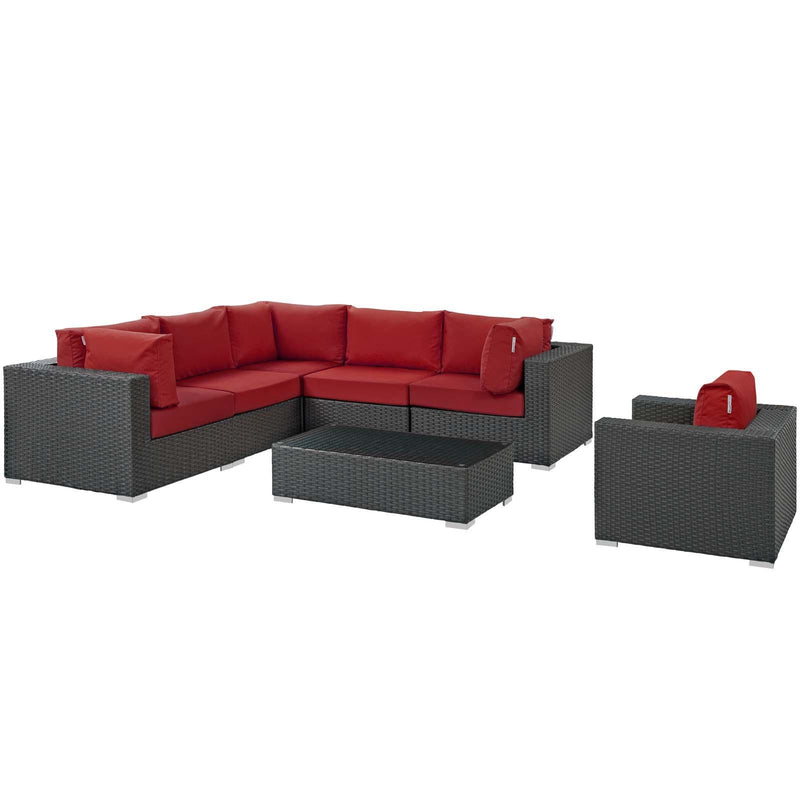 Modway Furniture Outdoor Seating Sets EEI-1878-CHC-RED-SET IMAGE 4