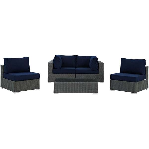 Modway Furniture Outdoor Seating Sets EEI-1882-CHC-NAV-SET IMAGE 1