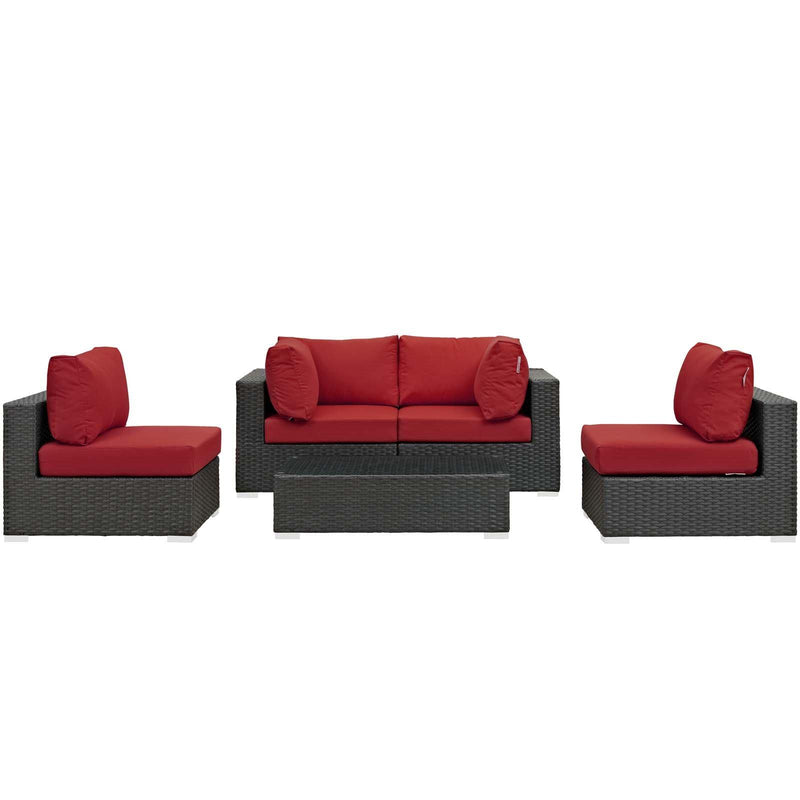 Modway Furniture Outdoor Seating Sets EEI-1882-CHC-RED-SET IMAGE 2