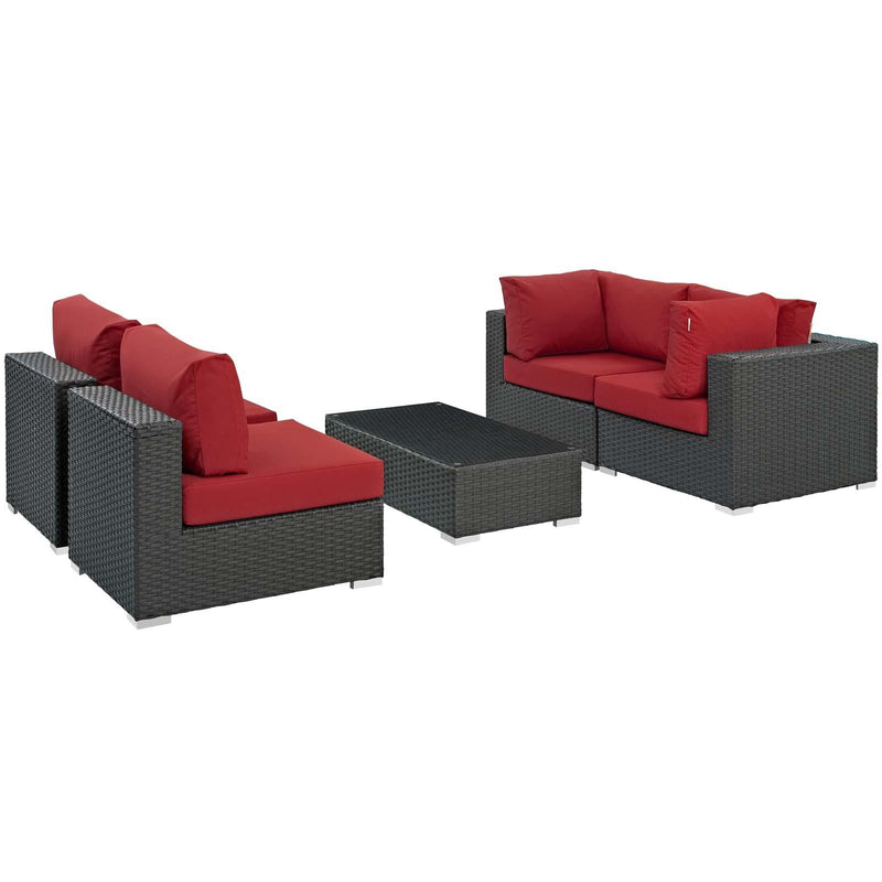 Modway Furniture Outdoor Seating Sets EEI-1882-CHC-RED-SET IMAGE 3