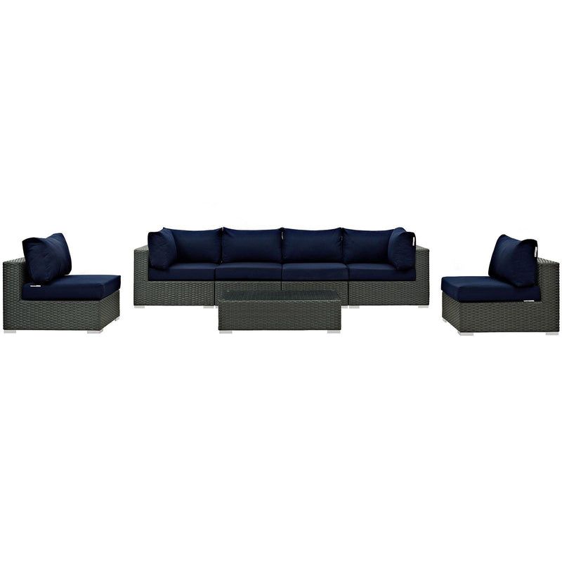 Modway Furniture Outdoor Seating Sets EEI-1883-CHC-NAV-SET IMAGE 2