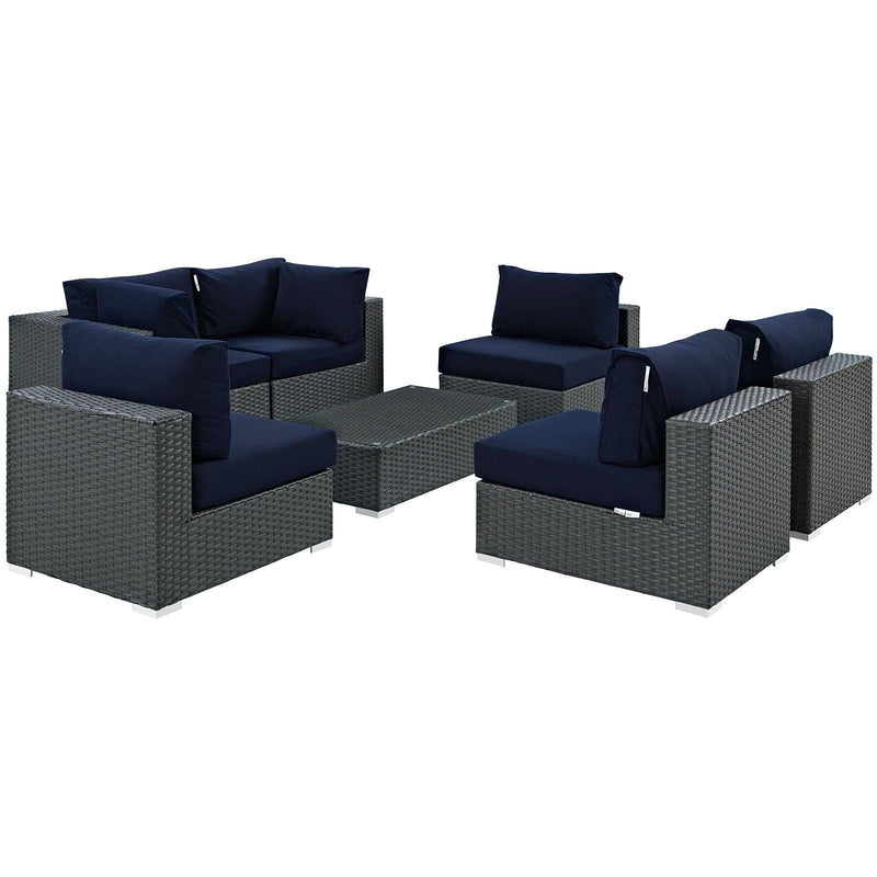 Modway Furniture Outdoor Seating Sets EEI-1883-CHC-NAV-SET IMAGE 3