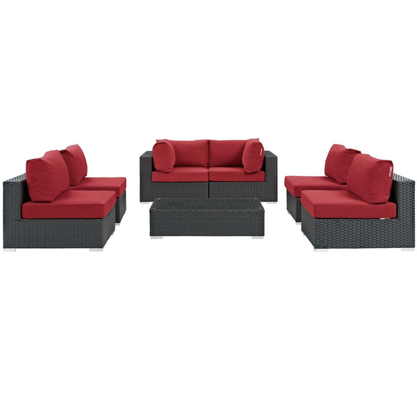 Modway Furniture Outdoor Seating Sets EEI-1883-CHC-RED-SET IMAGE 1