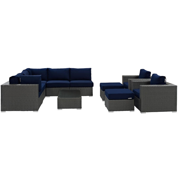 Modway Furniture Outdoor Seating Sets EEI-1888-CHC-NAV-SET IMAGE 1