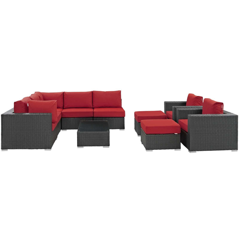 Modway Furniture Outdoor Seating Sets EEI-1888-CHC-RED-SET IMAGE 3