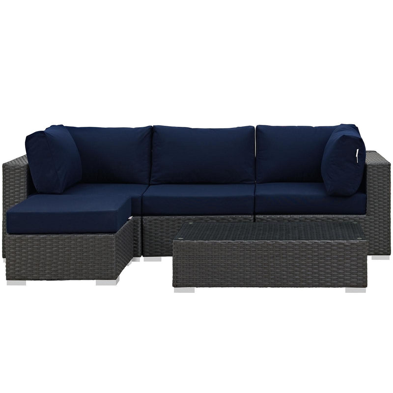 Modway Furniture Outdoor Seating Sets EEI-1890-CHC-NAV-SET IMAGE 1