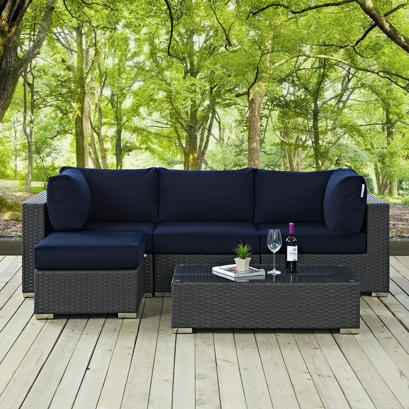 Modway Furniture Outdoor Seating Sets EEI-1890-CHC-NAV-SET IMAGE 7