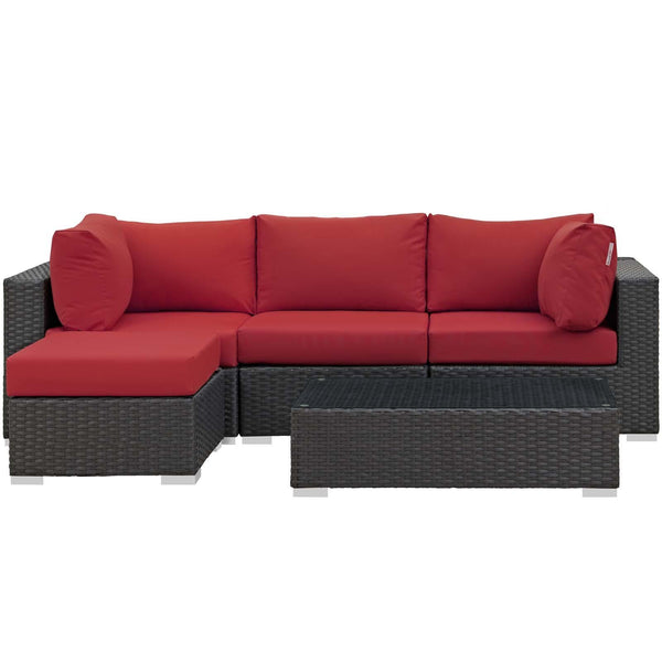 Modway Furniture Outdoor Seating Sets EEI-1890-CHC-RED-SET IMAGE 1