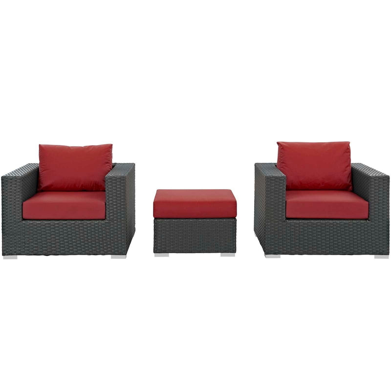 Modway Furniture Outdoor Seating Sets EEI-1891-CHC-RED-SET IMAGE 1