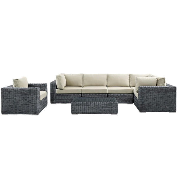 Modway Furniture Outdoor Seating Sets EEI-1892-GRY-BEI-SET IMAGE 1