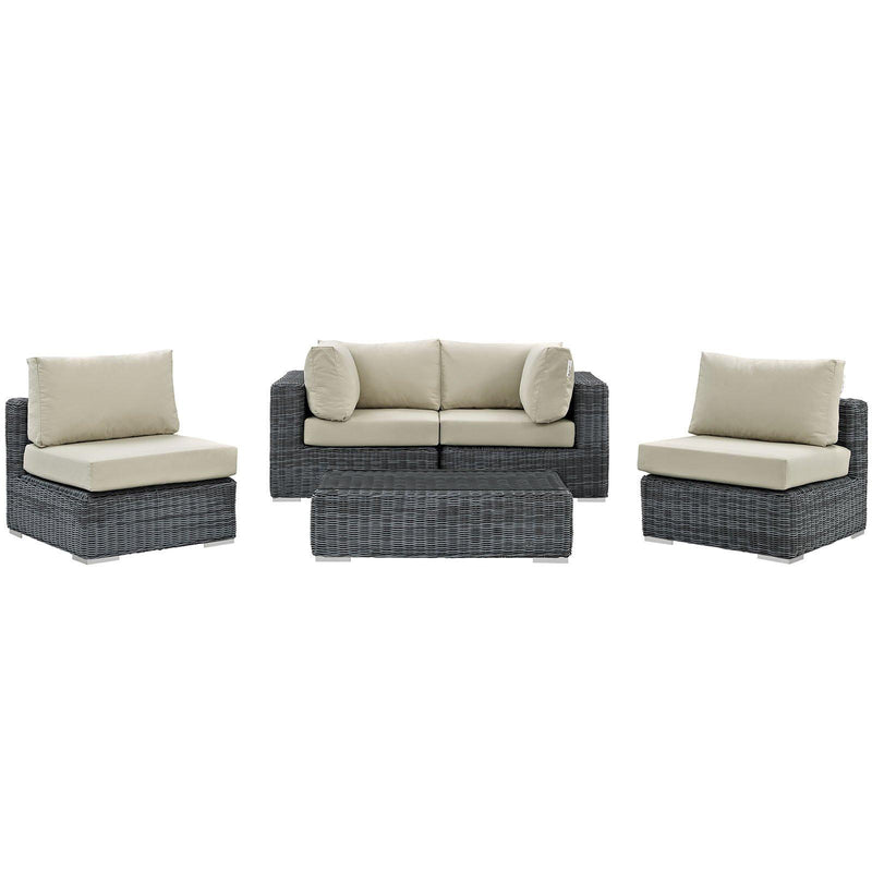 Modway Furniture Outdoor Seating Sets EEI-1896-GRY-BEI-SET IMAGE 1