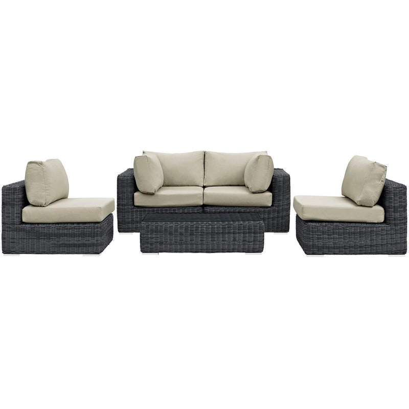 Modway Furniture Outdoor Seating Sets EEI-1896-GRY-BEI-SET IMAGE 2