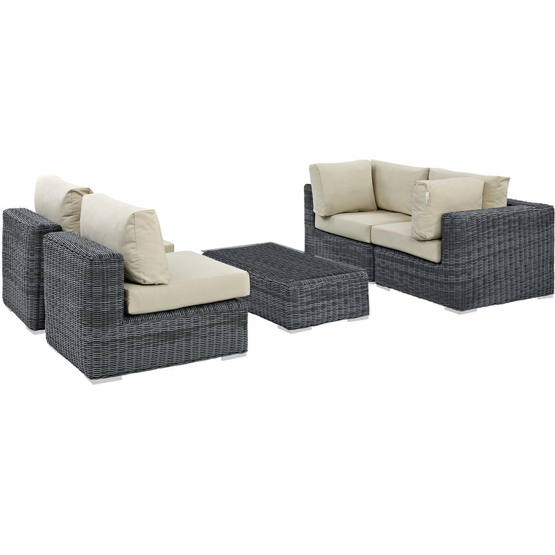 Modway Furniture Outdoor Seating Sets EEI-1896-GRY-BEI-SET IMAGE 3