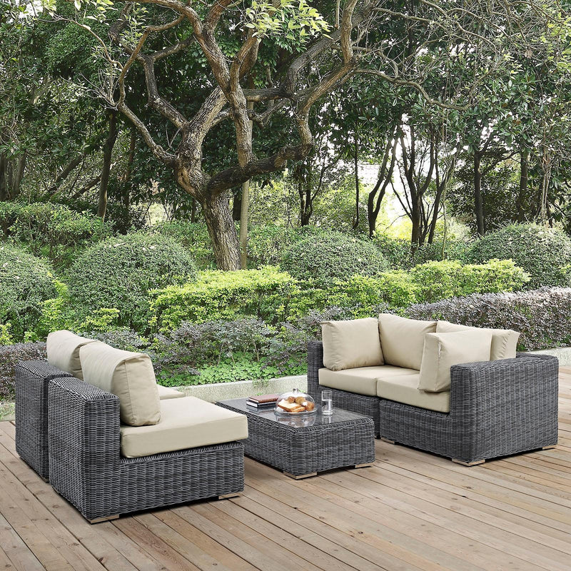 Modway Furniture Outdoor Seating Sets EEI-1896-GRY-BEI-SET IMAGE 7